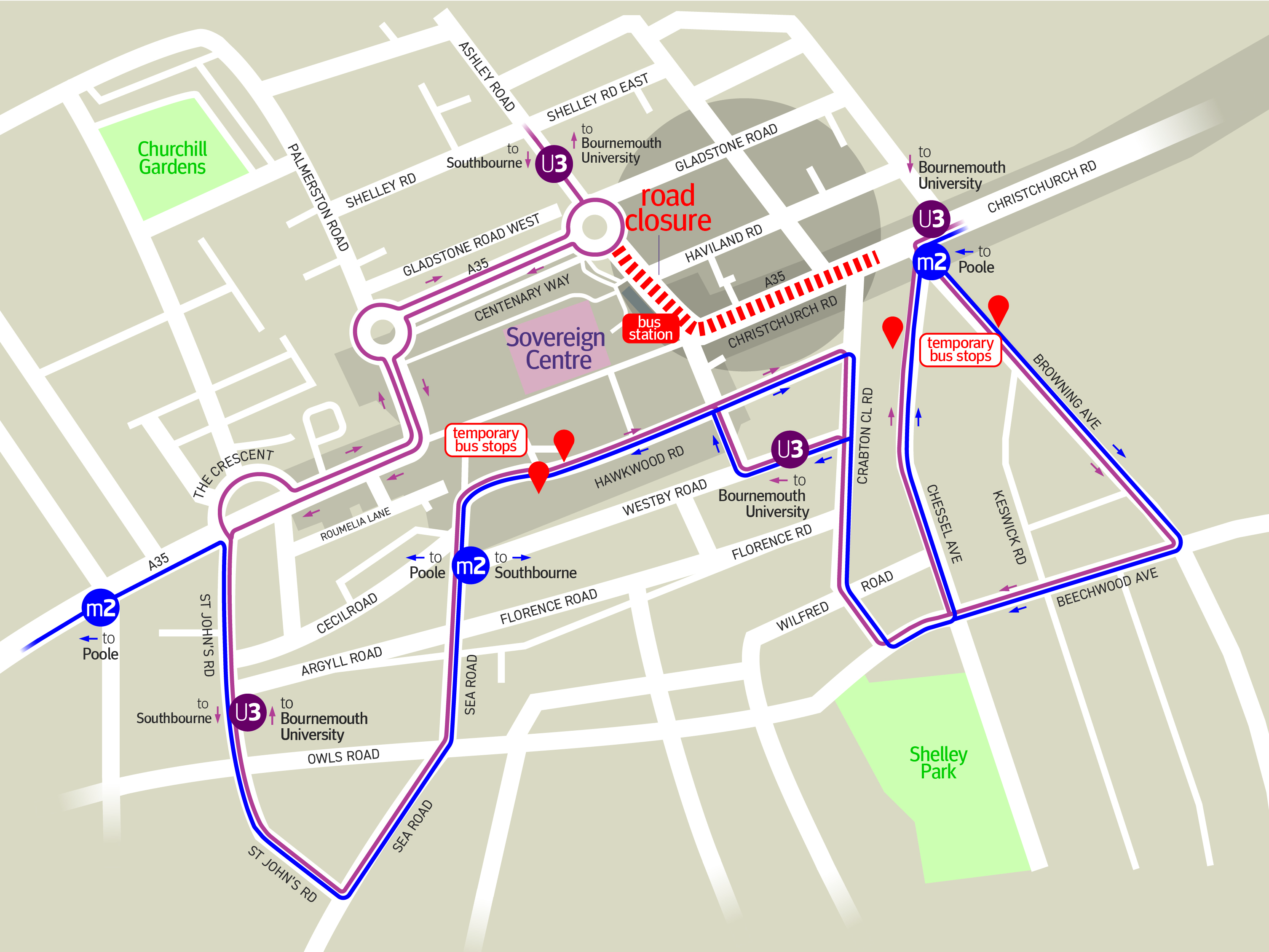 Christchurch Road Closure from 28th February 9th March morebus